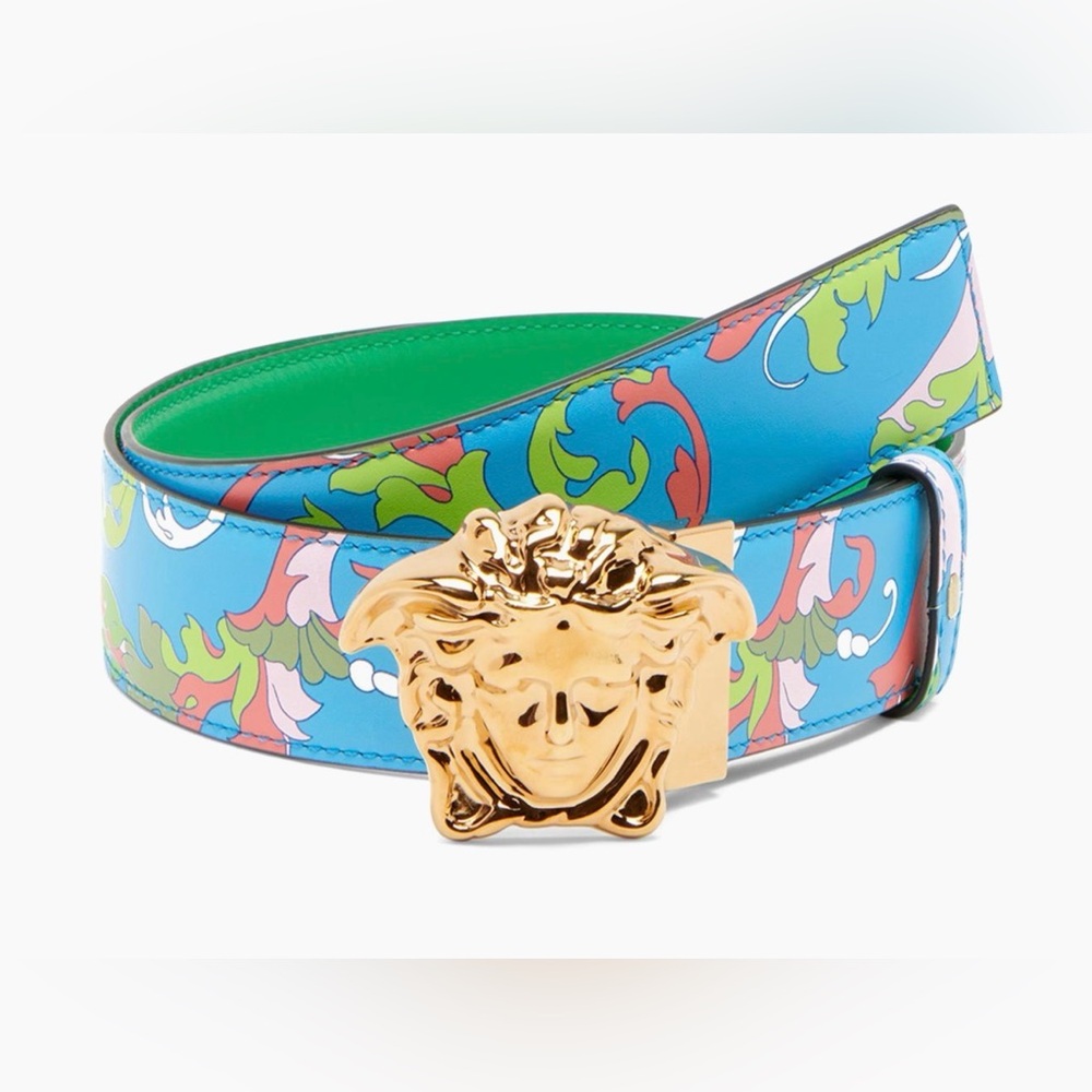 Versace Multicolored Medusa Reversible Belt